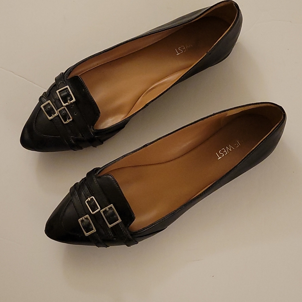 Nine West Ballet Flats With Buckle Strap Details